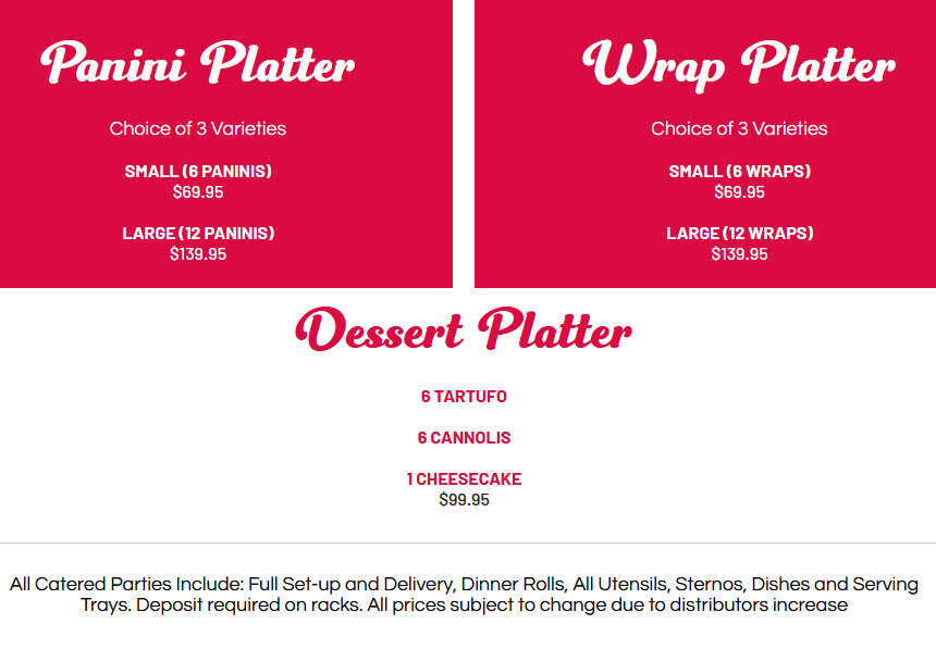 Paninis - Wraps - Desserts